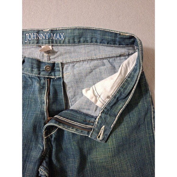 Johnny Max Jeans Men's 38x31 Blue Denim Wide Leg Baggy Loose Comfy Distressed - Picture 12 of 16